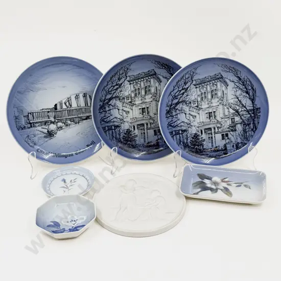Three Bing & Grondahl City of Wellington - Plates Parian Ware Plaque and Three Dishes