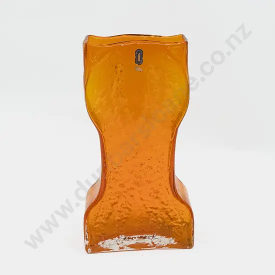 Whitefriars 'Waisted' 9682 Pattern Geoffrey Baxter Design Tangerine Textured Vase