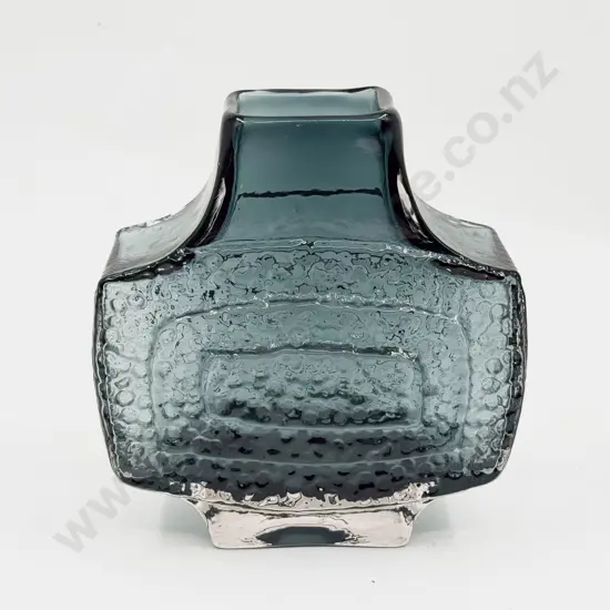 Whitefriars 'TV' 9677 Pattern Geoffrey Baxter Design Indigo Blue Textured Vase