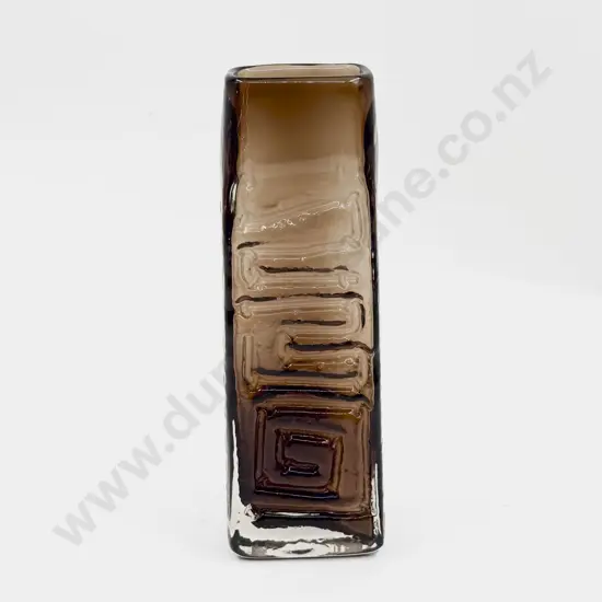 Whitefriars 'Totem Pole' 9671 Pattern Geoffrey Baxter Design Cinnamon Textured Vase