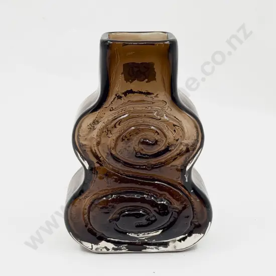 Whitefriars 'Cello' 9675 Pattern Geoffrey Baxter Design Cinnamon Textured Vase