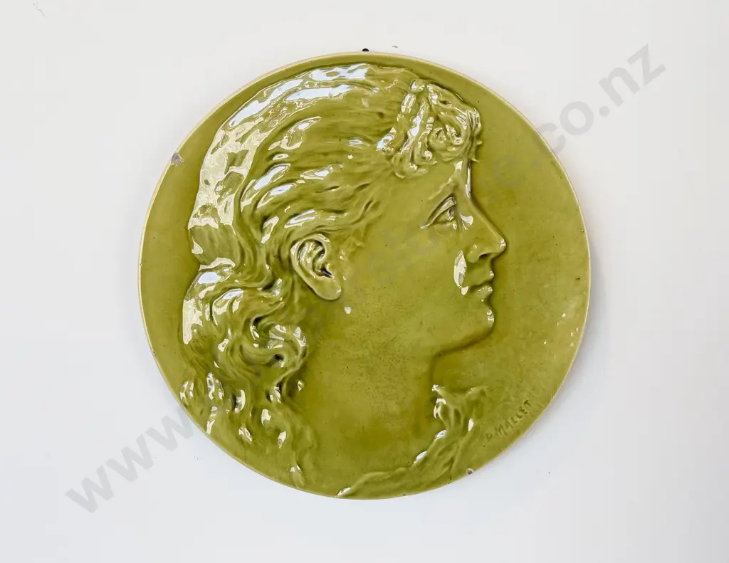 Arts & Crafts Burmantofts Shallow Relief Portrait Plaque Image 1++