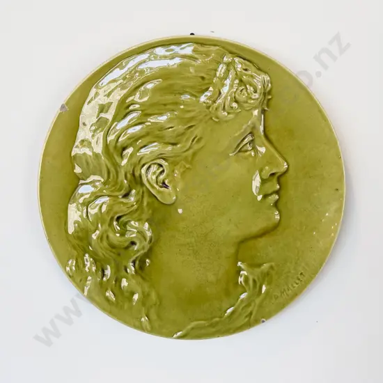 Arts & Crafts Burmantofts Shallow Relief Portrait Plaque