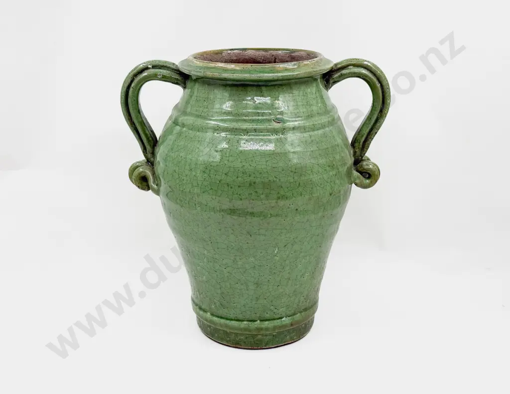 Late C19th Heavy Studio Pottery Handled Urn Image 1++