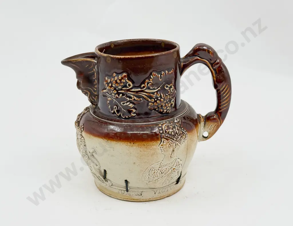 Md C19th Stoneware Queen Victoria & Prince Albert Wedding Commemorative Jug Image 1++