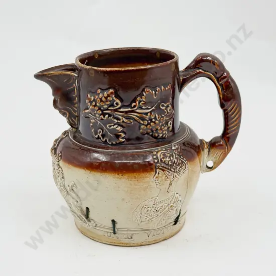 Md C19th Stoneware Queen Victoria & Prince Albert Wedding Commemorative Jug