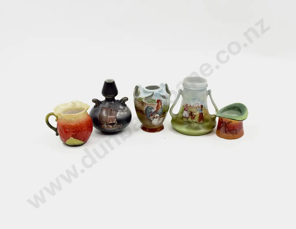 Royal Bayreuth Three Printed Pattern Posy Pots With Two Other Pieces Image 1++