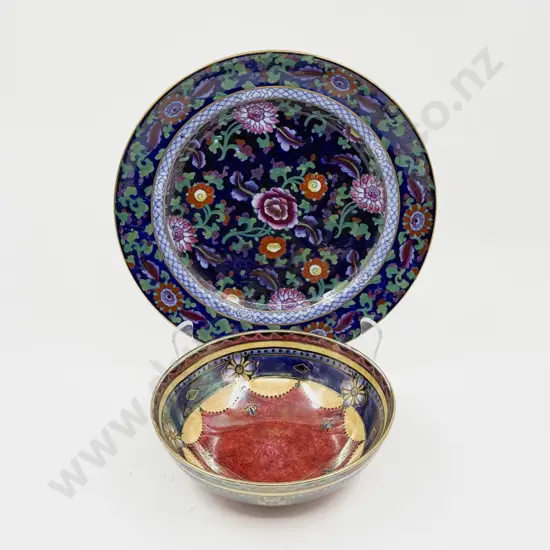 Booths Jacobean Head Rack Plate & Grimwades Lustre Glazed Bowl