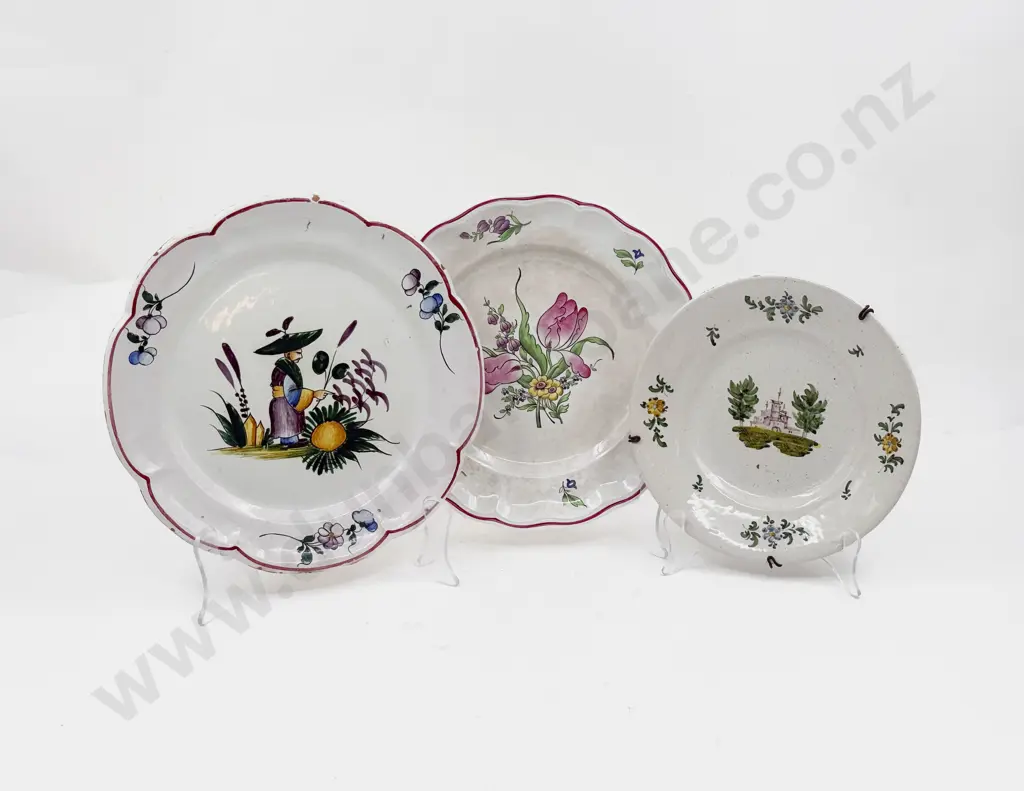 Three Early C20th Faience Plates Image 1++