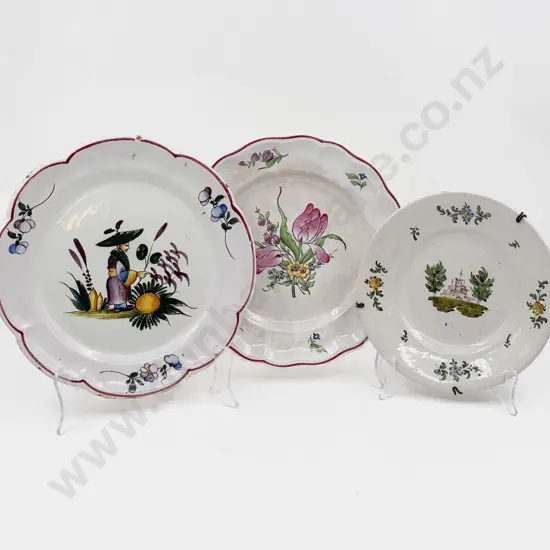 Three Early C20th Faience Plates