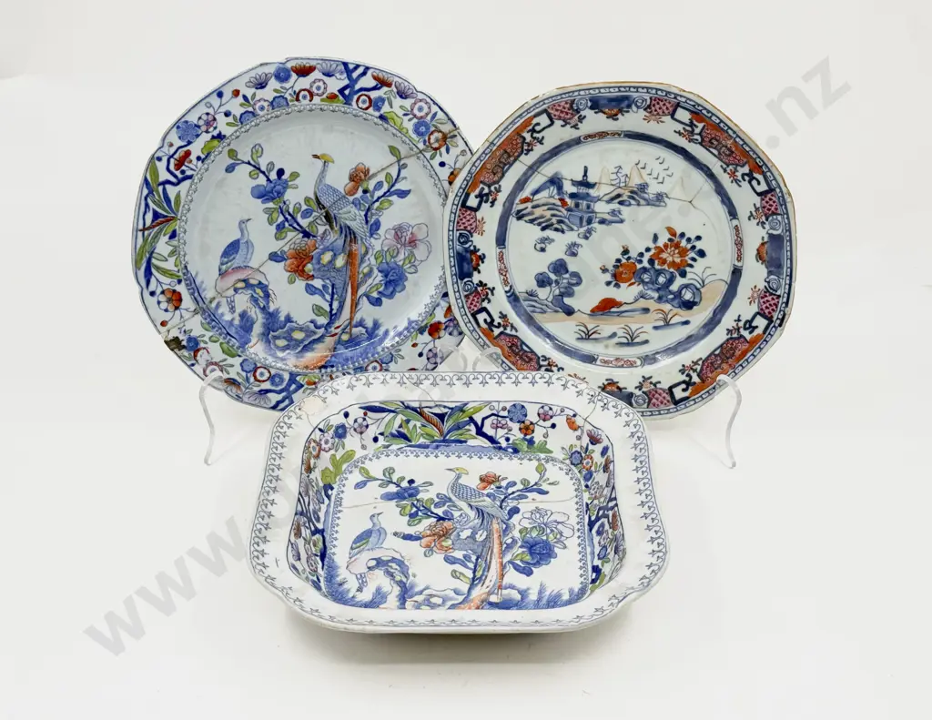 Mid C19th Masons Dish Plate & Other (a/f) Image 1++