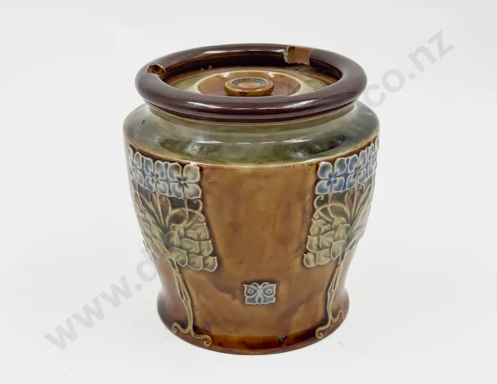 Royal Doulton Stoneware Art Nouveau Design Tobacco Barrel Image 1++