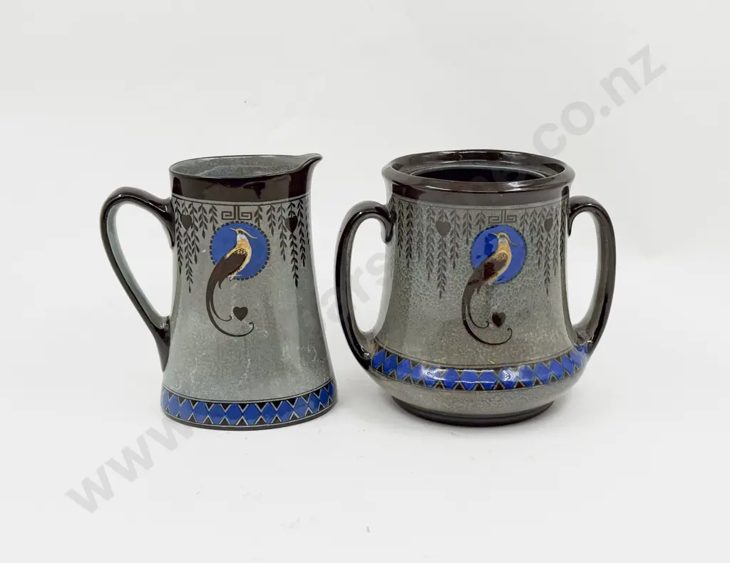 Royal Doulton Titanian Ware Tobacco Barrel & Jug Image 1++