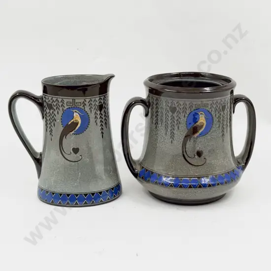 Royal Doulton Titanian Ware Tobacco Barrel & Jug