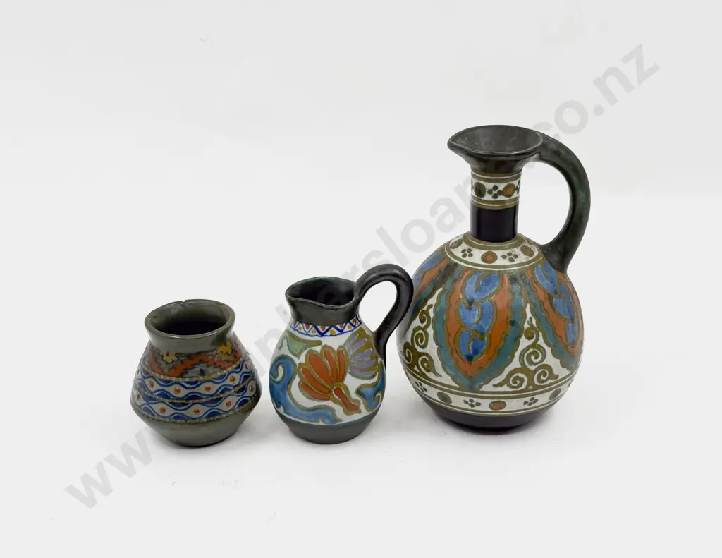 Three Early C20th Gouda Pieces Image 1++