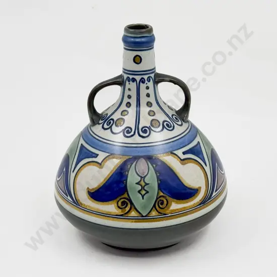 Early C20th Gouda Holland Damascus Handled Specimen Bottle