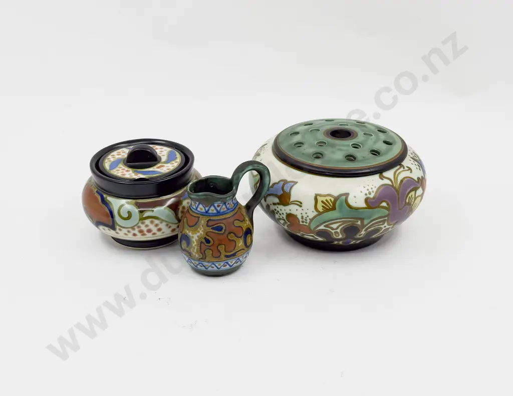 Early C20th Gouda Holland Goedeinhagen Floor 590 Rose Bowl Image 1++