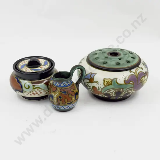 Early C20th Gouda Holland Goedeinhagen Floor 590 Rose Bowl