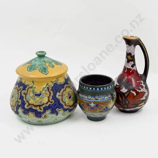 Early C20th Gouda Holland Schoohoven 163 Covered Urn