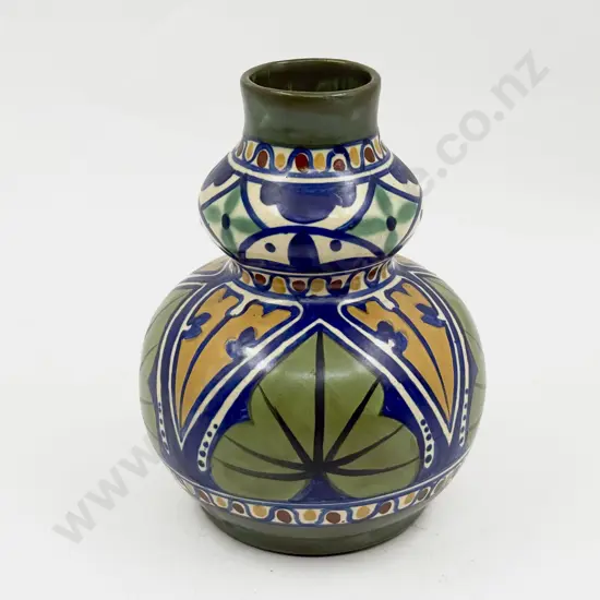James Plant Hand Painted Double Gourd Vase