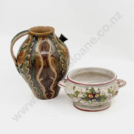 Decorative Italian Oil Ewer & Pot