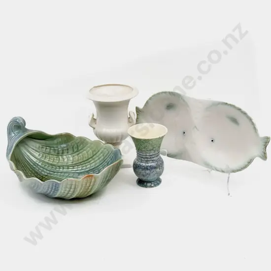 Shorter & Sons Fish Dish Scallop Bowl Urn & Sylvac Vase