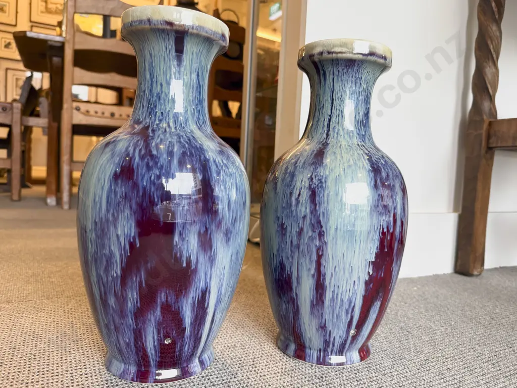 Pair Chinese Sang De Boeuf Mantel Vases Image 1++
