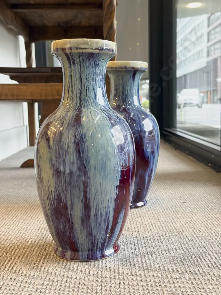 Pair Chinese Sang De Boeuf Mantel Vases Image 1++