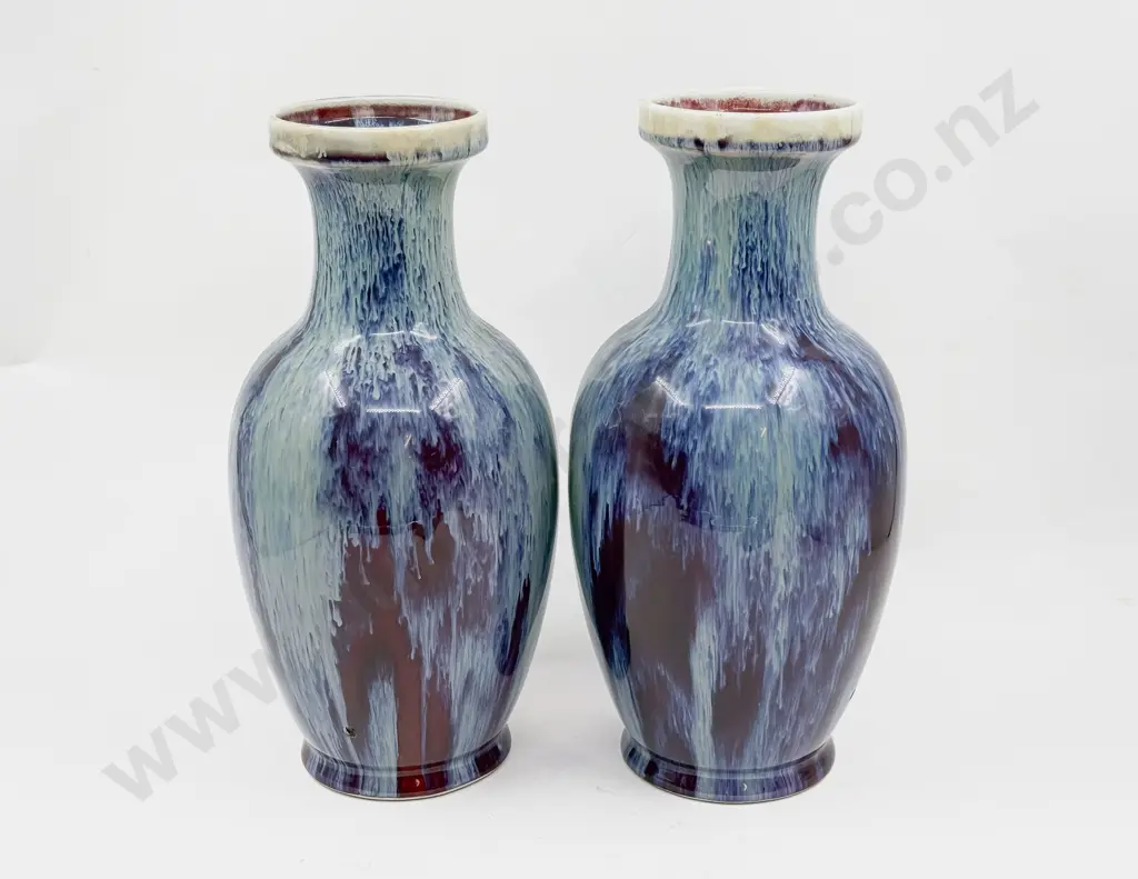 Pair Chinese Sang De Boeuf Mantel Vases Image 1++