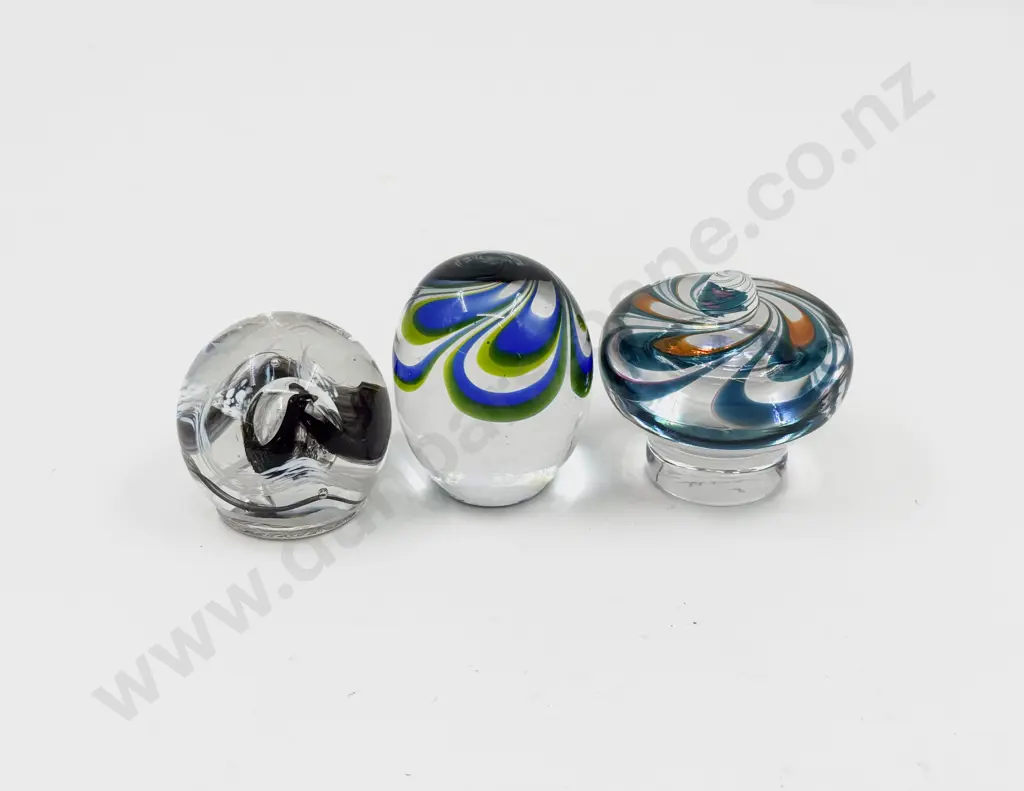Two Kosta Paperweights & One Caithness Image 1++