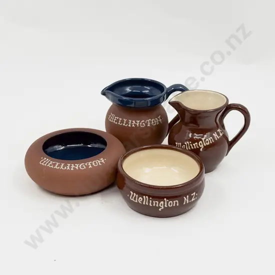 Four Pieces Brannum Terracotta Wellington Souvenir Ware