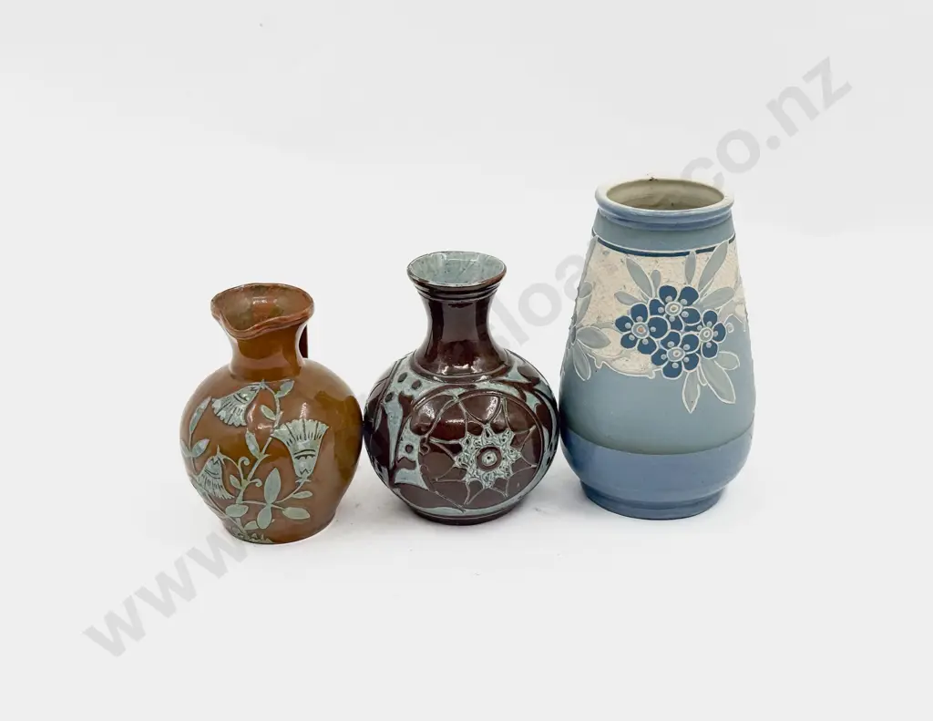 Three Brannum Pottery Decorated Vases Image 1++