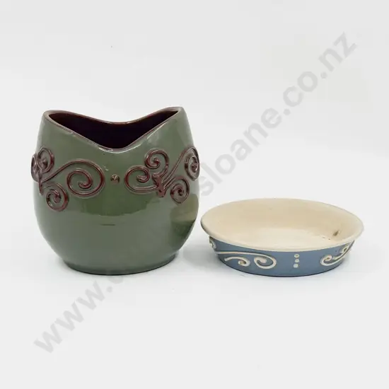 Brannum Pottery Vase & Dish