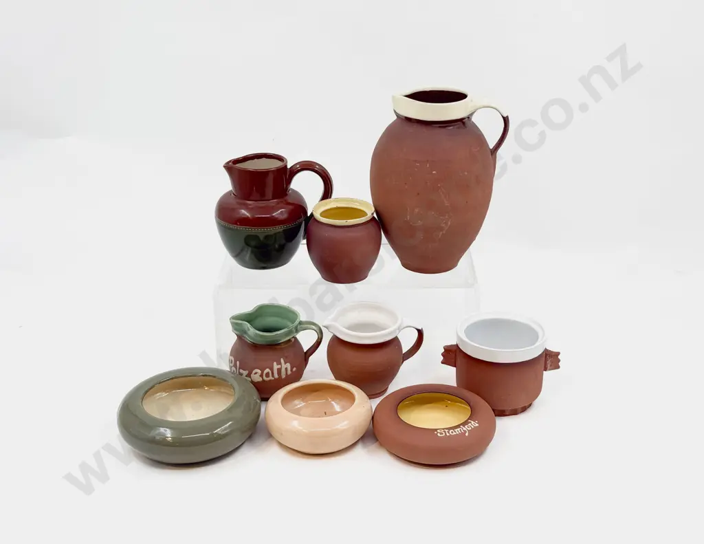 Brannum Pottery & Other Nine Mainly Glazed Terracotta Pots Image 1++