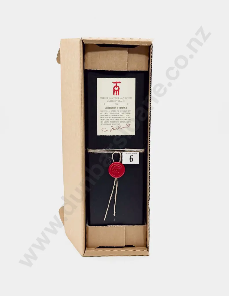 1 Bottle NZ 1998 Tom MacDonald Cabernet Sauvignon Merlot Image 1++