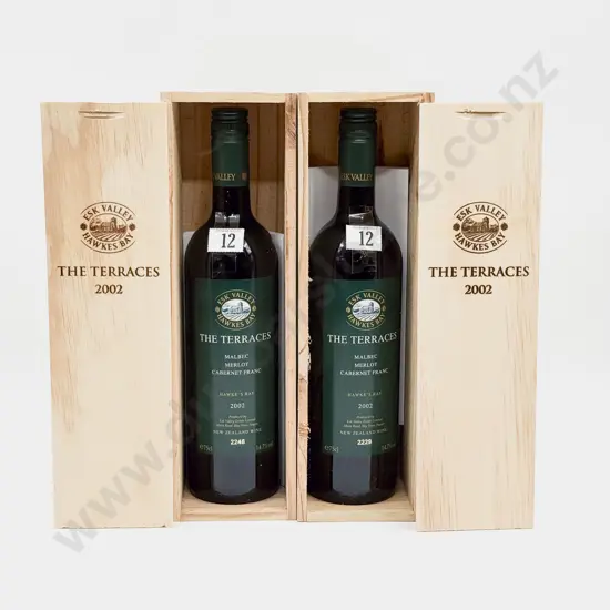 2 Bottles NZ 2002 Esk Valley The Terraces Malbec Merlot Cabernet Franc