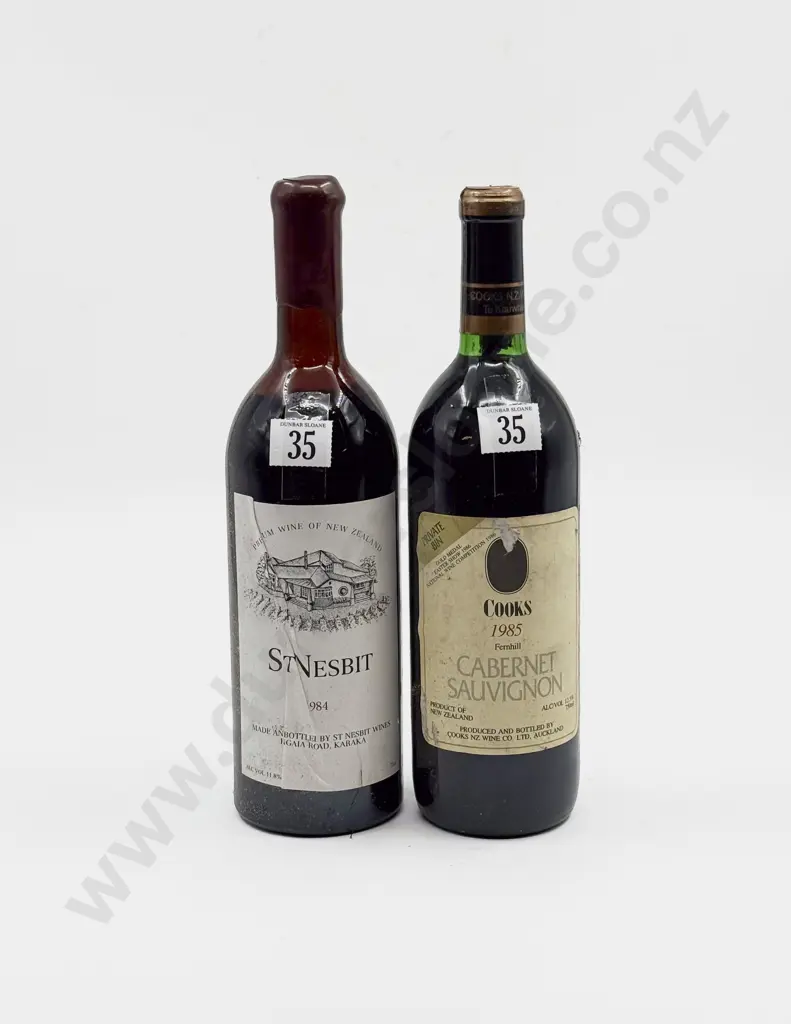1 Bottle NZ 1984 St Nesbit & 1 Bottle NZ Cooks 1985 Fernhill PB Cabernet Sauvignon Image 1++