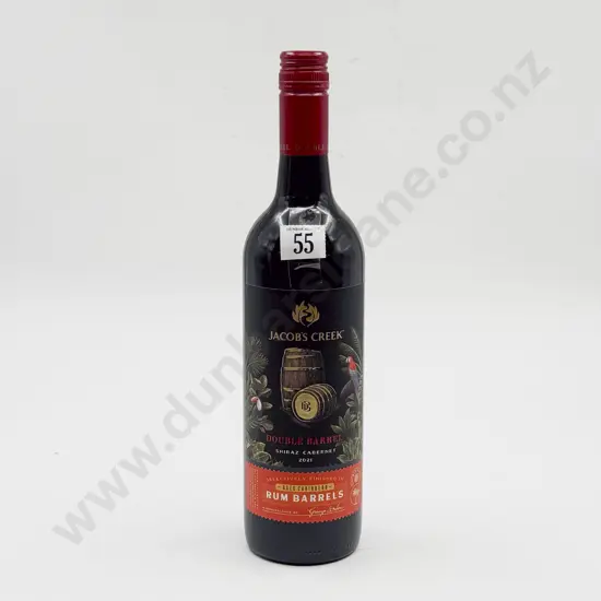 1 bottle Aust 2021 Jacobs Creek Double Barrel Shiraz Cab aged in special Caribbean Rum barrels