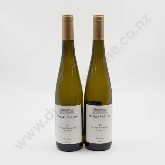 2 bottles German 2016 Markus Molitor Zeltinger Sonnenuhr Auslese Gold Kap “2 star” Riesling Mosel