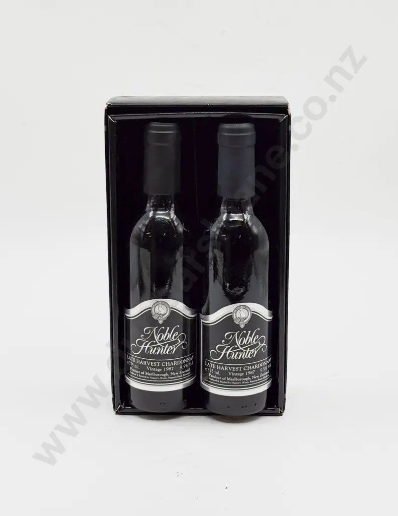 2 Bottles NZ 1987 Noble Hunter Late Harvest Chardonnay 375ml Image 1++