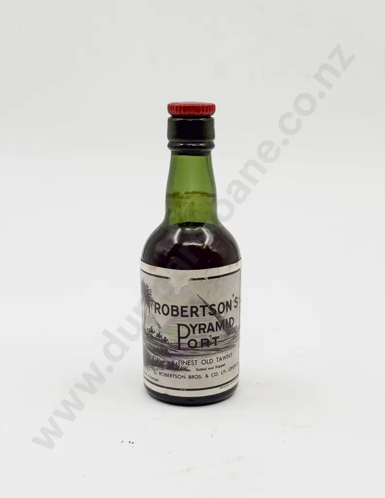1 miniature bottle Portugal Robertson’s “PYRAMID” old Tawny Port VERY OLD Image 1++
