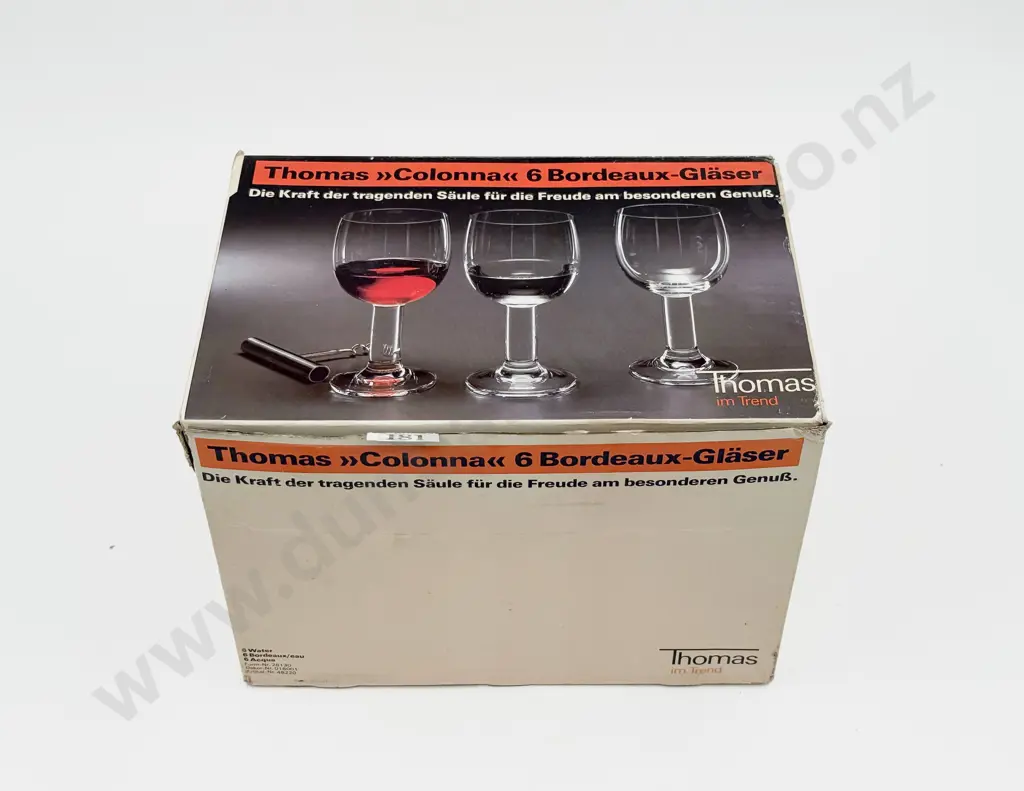 Boxed Set 6 Thomas C1970's Red Wine Glasses Image 1++