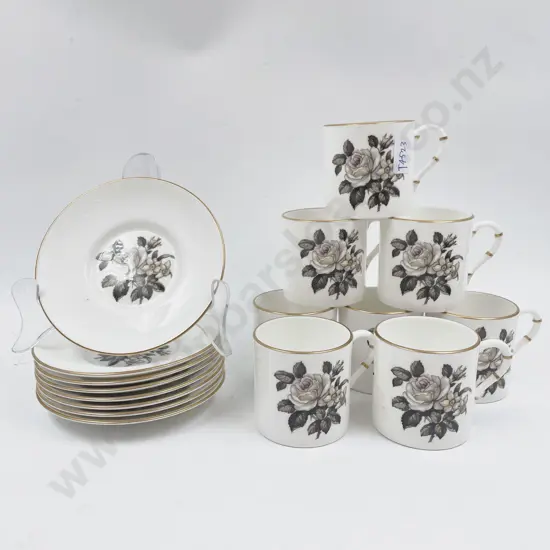Royal Worcester Eight Coffee Cans & Saucers