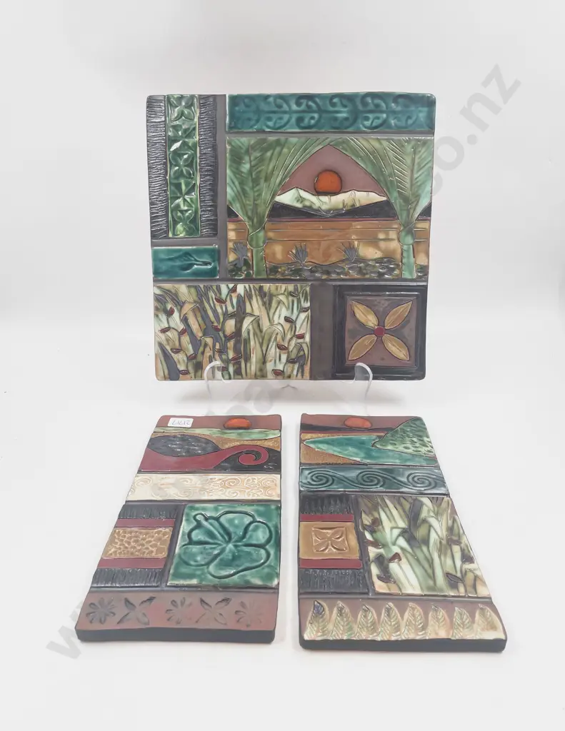 Three NZ Pottery Tile Works Image 1++