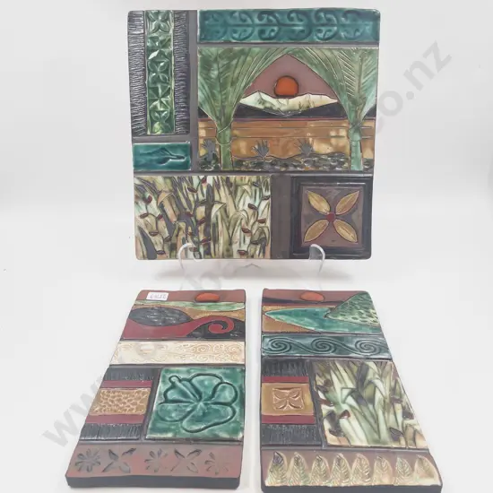 Three NZ Pottery Tile Works