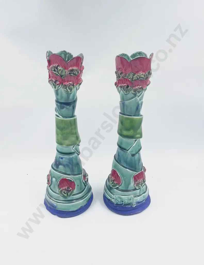 Pair of Katie Gold Candlesticks Image 1++