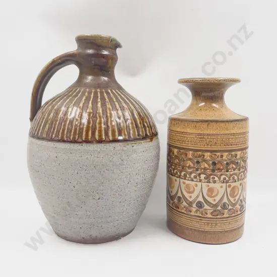Denby Stoneware Vase together with Pottery Jug