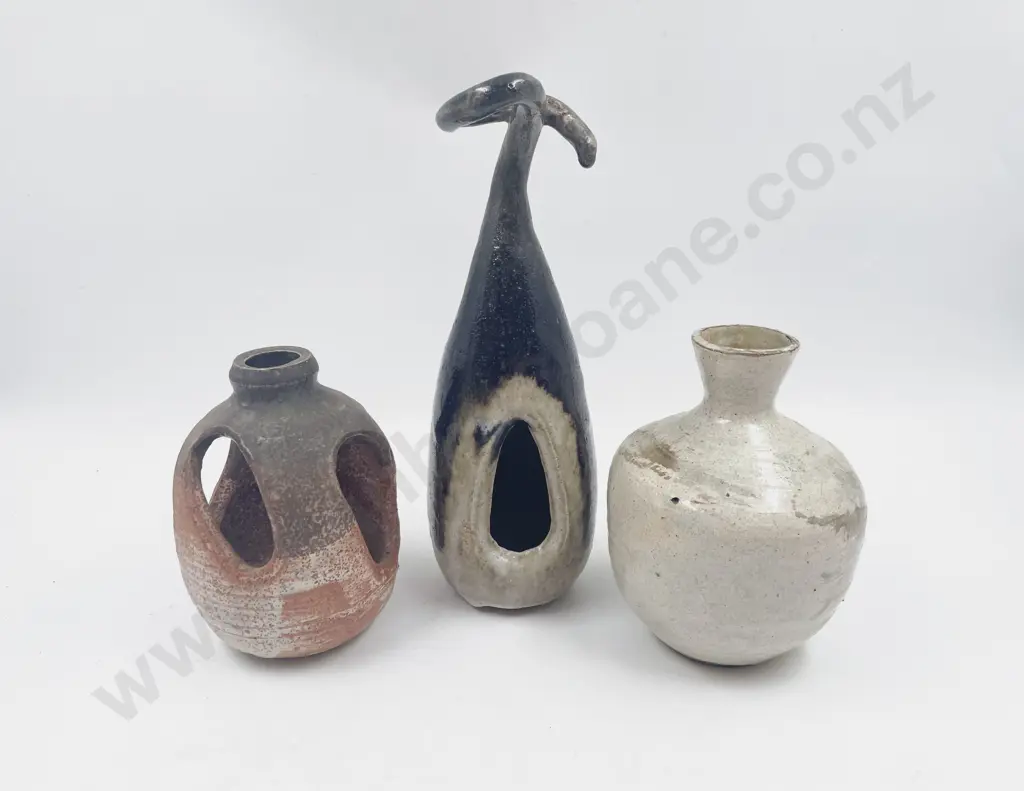 Three Pieces Little Village NZ Pottery Image 1++