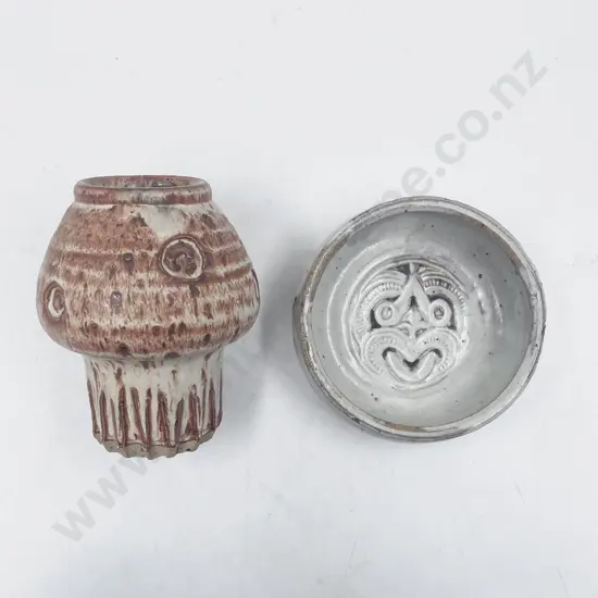 Little VIllage NZ Pottery Tiki Dish together with Other