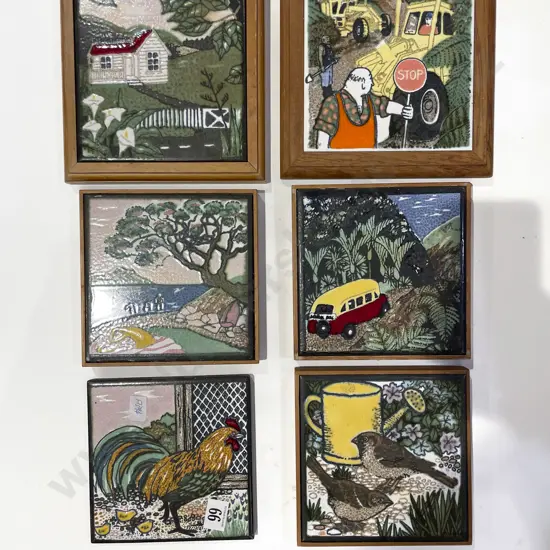 Six Assorted Decorative Tiles